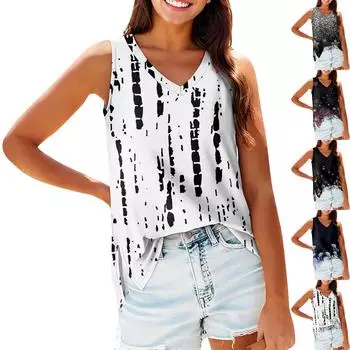 Женская майка для девочек, однотонный повседневный топ, топы на бретелях для женщин, свободные топы без рукавов, струящиеся L чёрный