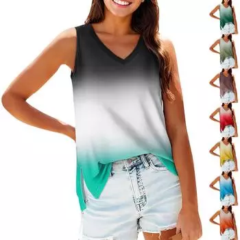 Женская майка для девочек, однотонный повседневный топ, топы на бретелях для женщин, свободные топы без рукавов, струящиеся L армия зеленый