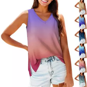 Женская майка для девочек, однотонный повседневный топ, топы на бретелях для женщин, свободные топы без рукавов, струящиеся L синий