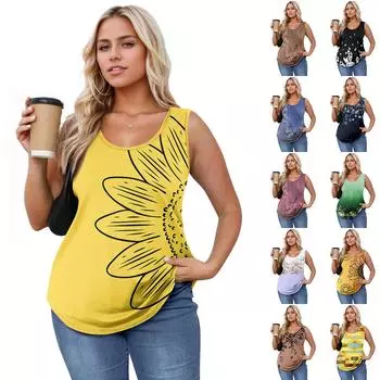 Женская майка для девочек с принтом, повседневная майка, майки для женщин, свободный крой, топы без рукавов, струящиеся L чёрный