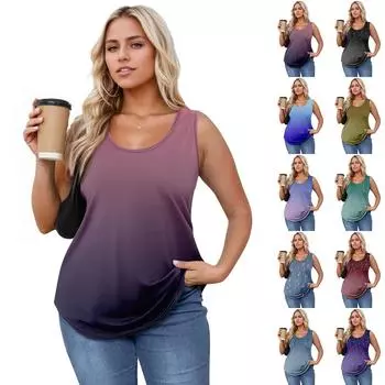 Женская майка для девочек с принтом, повседневная майка, майки для женщин, свободный крой, топы без рукавов, струящиеся L чёрный