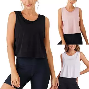 Женская майка для йоги с вырезом на спине, спортивная накидка для бега, фитнеса, повседневный топ с баской L