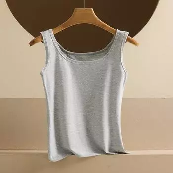 Женская майка из чистого хлопка, тонкая, на весну/лето - Сексуальная, непрозрачная, с красивой спиной, базовая бесшовная майка без рукавов XL (110-130 jin)
