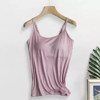 Женская майка-майка со встроенным бюстгальтером-полочкой, регулируемая тонкая бретелька, базовая майка с подкладкой, для тренировок, йоги M хаки