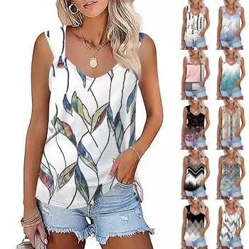 Женская майка, нарядные повседневные рубашки, летние свободные майки, милая модная одежда, блузки без рукавов L