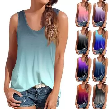 Женская майка, нарядные повседневные рубашки, летние свободные майки, милая модная одежда, блузки без рукавов M фиолетовый