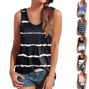 Женская майка, нарядные повседневные рубашки, летние свободные майки, милая модная одежда, блузки без рукавов M