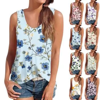 Женская майка, нарядные повседневные рубашки, летние свободные майки, милая модная одежда, блузки без рукавов S