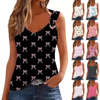 Женская майка, нарядные повседневные рубашки, летние свободные майки, милая модная одежда, блузки без рукавов L бежевый