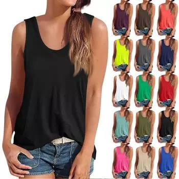 Женская майка, нарядные повседневные рубашки, летние свободные майки, милая модная одежда, блузки без рукавов L армия зеленый