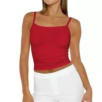 Женская майка, нарядные повседневные рубашки, летние свободные майки, милая модная одежда, блузки без рукавов L красный