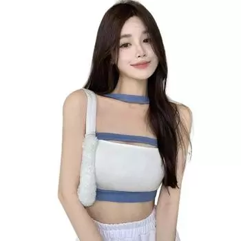 Женская майка, подходящая по цвету, тонкая, сексуальная, открытая, с пупком, корейская версия