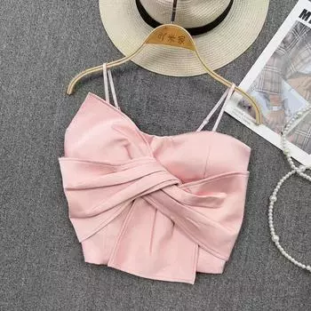 Женская майка RUGOD Sweet Bow, лето 2022, корейская версия, универсальный короткий топ без рукавов с открытой спиной