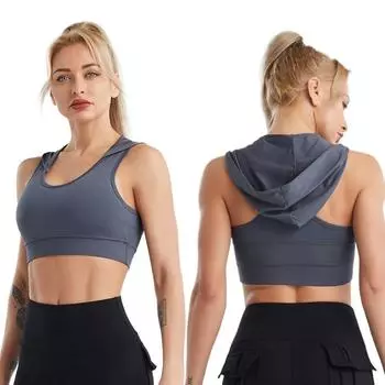 Женская майка с капюшоном, быстросохнущая дышащая майка для йоги, фитнеса, бега, бега S белый