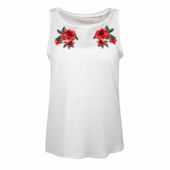 Женская майка с вышивкой и цветочным принтом BEST MOUNTAIN S белый