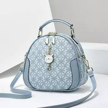 Женская маленькая круглая сумка Fashiona, новая фактура, женская сумка, корейская напечатанная кожа, маленькая сумка через плечо на одно плечо