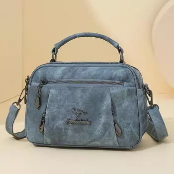 Женская маленькая квадратная сумка из мягкой кожи, сумка через плечо для мамы, сумка среднего возраста чёрный