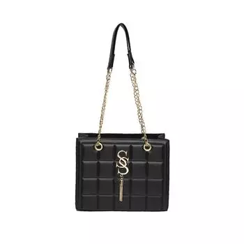 Женская маленькая квадратная сумка, модная сумка на цепочке, женская сумка на плечо простого дизайна, женская сумка-мессенджер чёрный