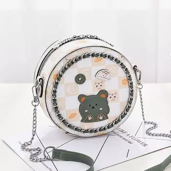 Женская маленькая модная сумка 2023, сумка через плечо с мультяшным принтом, милая сумка 18x8x18cm чёрный