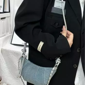 Женская маленькая сумка-цепочка, модная фактура, универсальная сумка через плечо для женщин, сумки-шопперы, симпатичный кошелек и сумочка one size синий