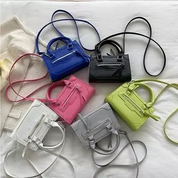 Женская маленькая сумка через плечо из искусственной кожи, женская винтажная квадратная сумка на молнии с дизайном через плечо 20x7x13.5cm белый