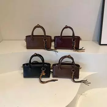 Женская маленькая сумка через плечо из искусственной кожи, квадратная сумка через плечо, зимние сумки с верхней ручкой и короткими ручками 25cmx12cmx7cm