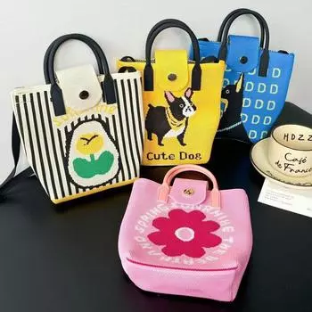 Женская маленькая сумка через плечо, кошелек для мобильного телефона с плечевым ремнем, вязаная сумка через плечо, вязаная крючком сумка-портфель, маленькая сумка-тоут для женщин 20*21