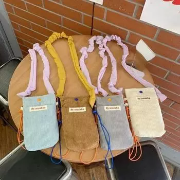 Женская маленькая сумка через плечо, повседневные студенческие сумки-мессенджеры для девочек, винтажная женская сумочка для телефона, вельветовая сумка на плечо коричневый