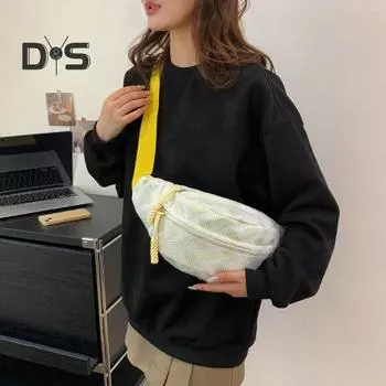 Женская маленькая сумка через плечо, сумка на пояс с регулируемым ремешком, портативная сумка на грудь для ежедневных поездок на работу, на работу и обратно жёлтый