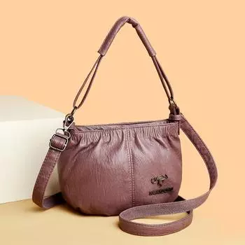 Женская маленькая сумка, материнская сумка среднего возраста, сумка через плечо из мягкой кожи бежевый