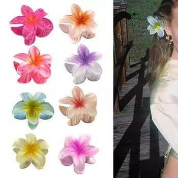 Женская маленькая заколка для волос с цветком, заколка для волос, реалистичная форма цветка, градиент, детские волосы, фиксированный инструмент для украшения волос темно-красного