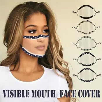 Женская маска с прозрачным окном, маска с видимым выражением глухонемых людей 1