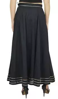 Женская макси-юбка Bimba из хлопка черного цвета Gota Design Drawstring Tassel Waist-L Large чёрный