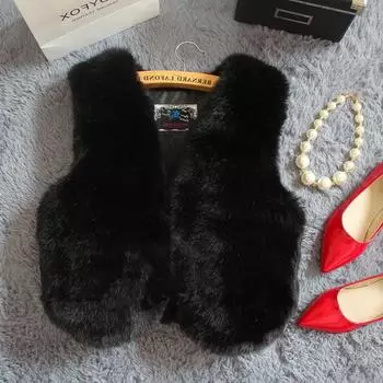 Женская меховая жилетка куртка искусственный мех кролика лисья шерсть короткая уличное жилет жилет Mao Mao S белый