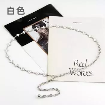 Женская металлическая тонкая поясная цепочка Звезда Клевер Аксессуары для платья Цепочка для ремня Женская