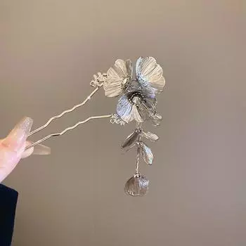 Женская металлическая заколка для волос в форме цветка, кисточка, золото, заколка для волос Ханфу, китайский стиль, палочки для волос для пучков, головной убор