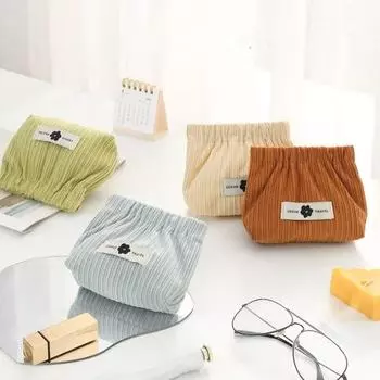 Женская милая косметичка, мини-сумка с помадой, маленькая косметичка-органайзер, новая вельветовая эластичная сумка для хранения монет для карт зелёный