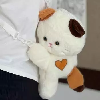 Женская милая плюшевая забавная сумка через плечо с изображением девушки из мультфильма, милая кукольная сумка через плечо