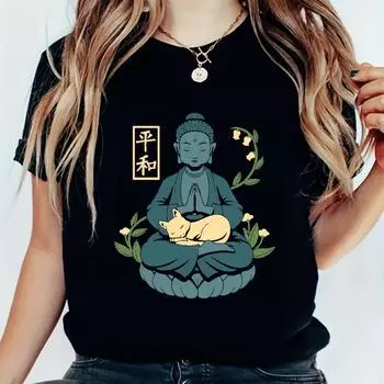 Женская милая стильная летняя одежда с принтом, забавная универсальная футболка с рисунком, модная повседневная футболка с коротким рукавом