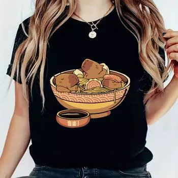Женская милая стильная летняя одежда с принтом, забавная универсальная футболка с рисунком, модная повседневная футболка с коротким рукавом