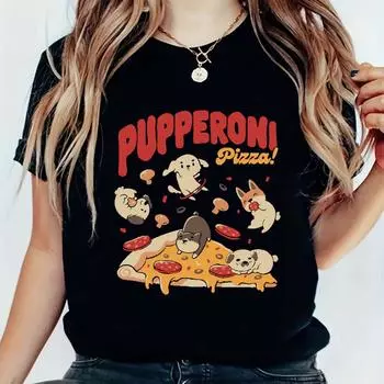 Женская милая стильная летняя одежда с принтом, забавная универсальная футболка с рисунком, модная повседневная футболка с коротким рукавом