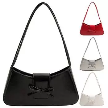 Женская милая сумка через плечо с бантом для отдыха, сумка для подмышек для девочек, уличная повседневная сумка чёрный