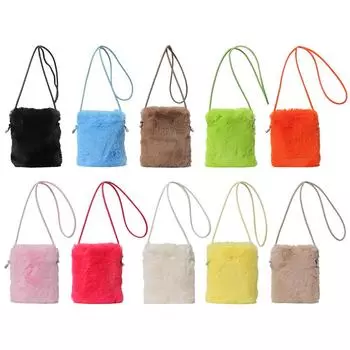 Женская милая сумка-ранец, сумка для мобильного телефона, пушистая сумка-тоут, повседневная модная сумка-бродяга зелёный