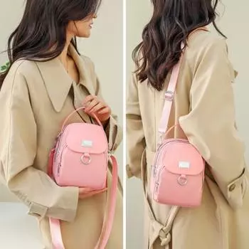 Женская мини-сумка, 3 слоя, большая вместимость, портативная ручка, застежка-молния, регулируемая фиолетовый