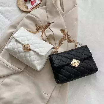 Женская мини-сумка через плечо с цепочкой, женская сумка из ПВХ с желе, жемчужная косая ромбовидная маленькая квадратная сумка 22x15x5cm розовый