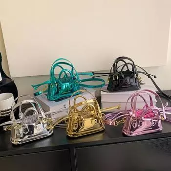 Женская мини-сумка через плечо, сумка-кошелек, доступна с ремешком Naughty и мини-кожаной сумкой через плечо с верхней ручкой серебряный