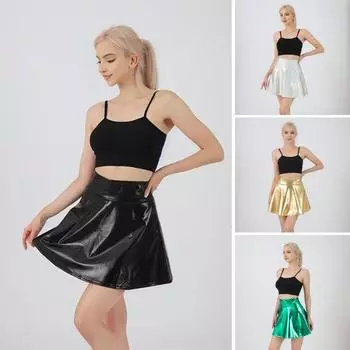 Женская мини-юбка для ночного клуба Яркая цветная юбка-зонтик Трехмерная юбка-фигуристка Юбка для выступления на сцене S