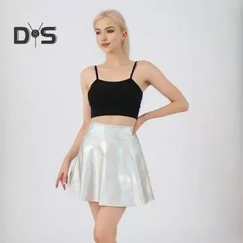 Женская мини-юбка для ночного клуба Яркая цветная юбка-зонтик Трехмерная юбка-фигуристка Юбка для выступления на сцене S