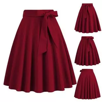 Женская мини-юбка с высокой талией, шнуровкой, бантом, декором, короткая юбка, однотонная, трапециевидная, юбка для катания на коньках, повседневная одежда для отдыха S королевский синий