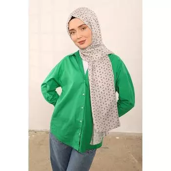 Женская минимальная узорчатая мягкая шаль костяного цвета